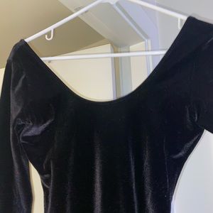 American apparel black velvet bodycon dress